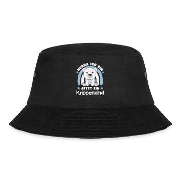 Hurra Ich Bin Jetzt Ein Krippenkind Eisbär - Bucket Hat - Schwarz - Vorne - Lela (165cm)
