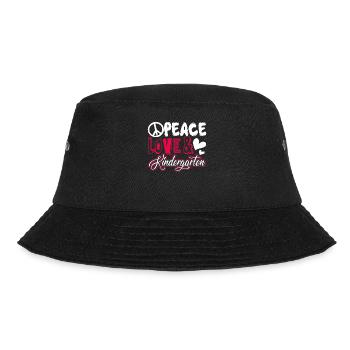 Kindergarten Teacher Peace Love Kindergarten - Bucket Hat - black - Front - Lela (165cm)