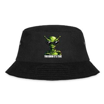 cool Alien: You Know It's True - Bucket Hat - Schwarz - Vorne - Lela (165cm)