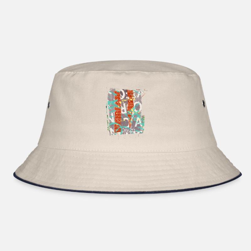 Newspaper Clips Scrapbook Magazines Alphabet Code Bucket Hat