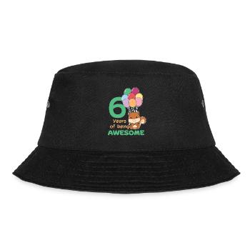 Squirrel for 6th birthday children six years - Bucket Hat - black - Front - Lela (165cm)