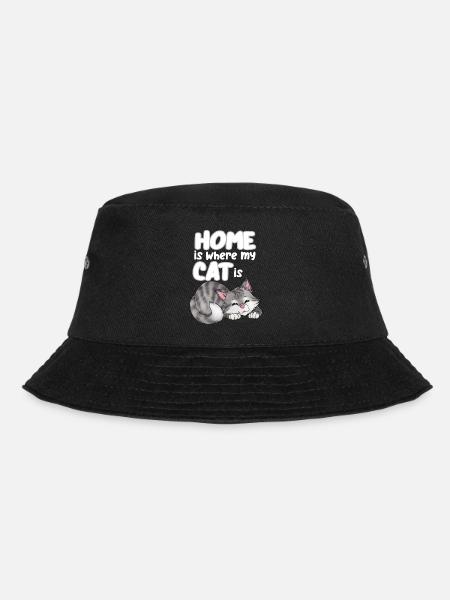 Zuhause ist dort wo meine Katze ist - Bucket Hat - Schwarz