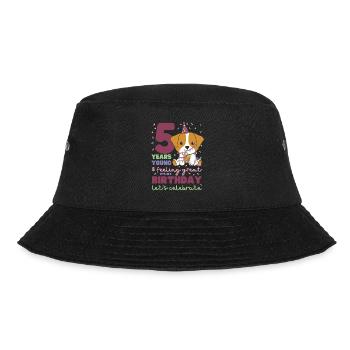 Jack Russell for 5th birthday children five years - Bucket Hat - black - Front - Lela (165cm)
