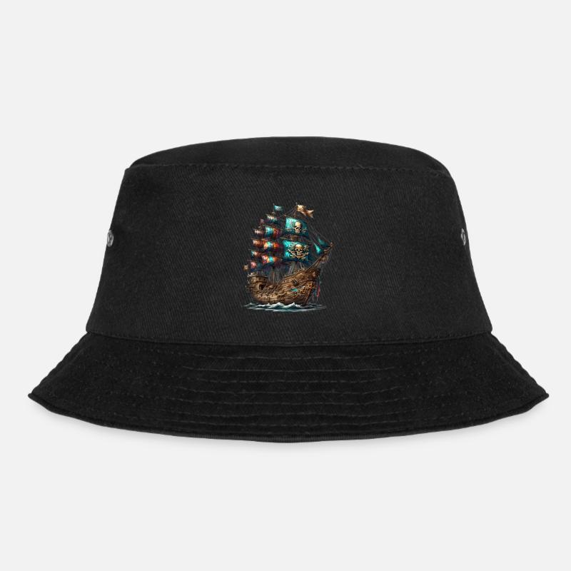 Piraten Schiff - Bucket Hat - Schwarz