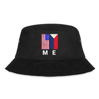 Fil-Am Me Design für stolze Pinoys - Bucket Hat - Schwarz - Vorne - Lela (165cm)