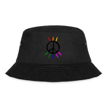 Peacezeichen - Bucket Hat - Schwarz - Vorne - Lela (165cm)