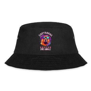 Capybara mit Sonnenbrille - Bucket Hat - Schwarz - Vorne - Lela (165cm)