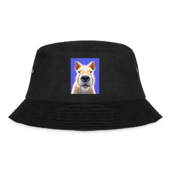 super cute white Capybara painting fluffy animal - Bucket Hat - black - Front - Lela (165cm)