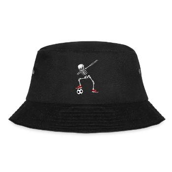 Dabbing skeleton with football, Halloween - Bucket Hat - black - Front - Lela (165cm)