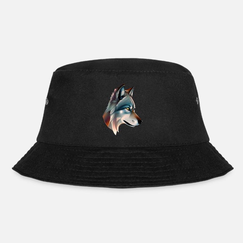 Wolf - Bucket Hat - Schwarz