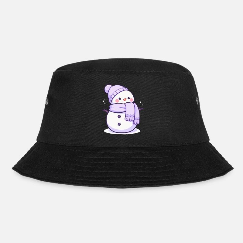 Süßer Weihnachts Schneemann - Festtags-Design - Bucket Hat - Schwarz