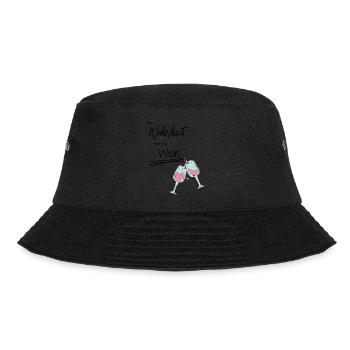 Handschrift Wein T shirt - Bucket Hat - Schwarz - Vorne