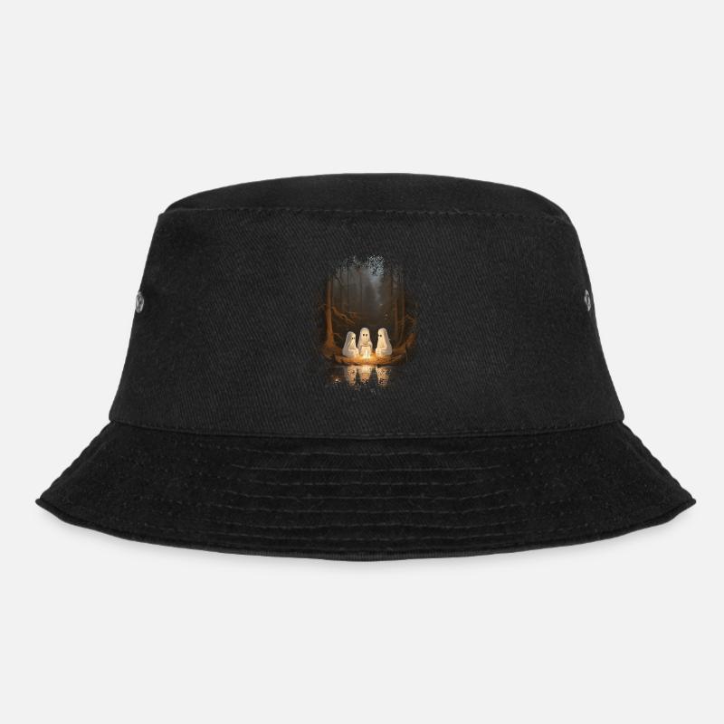 Vintage Geist Lagerfeuer Camping Gothic Halloween - Bucket Hat - Schwarz