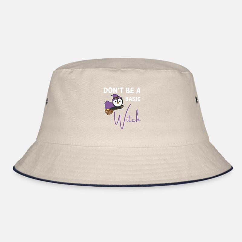 Penguin Halloween Witches don't be a basic witch Bucket Hat