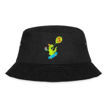 5th Anniversary Cute Dinosaur - Bucket Hat - black - Front - Lela (165cm)