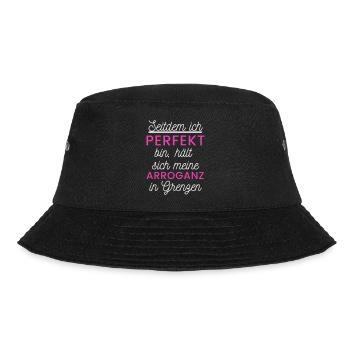 Selbstironische Perfektion - Bucket Hat - Schwarz - Vorne - Lela (165cm)