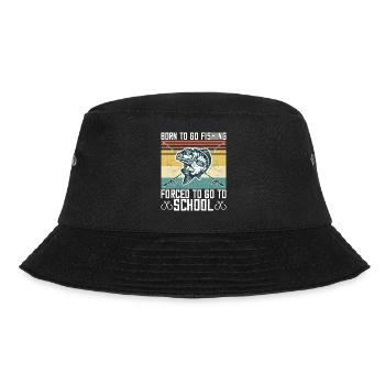 Born To Go Fishing Bass Fish Fisherman Boys - Bucket Hat - black - Front - Lela (165cm)