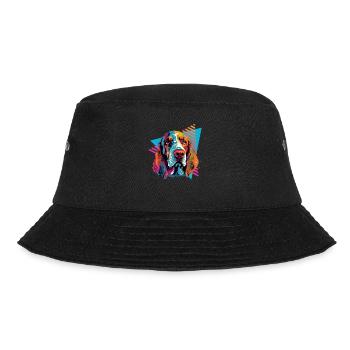 Basset Hound 80s Style - Bucket Hat - black - Front - Lela (165cm)