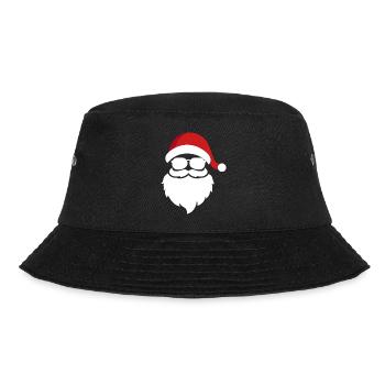 Weiß Rot Weihnachtsmann T Shirt - Bucket Hat - Schwarz - Vorne - Lela (165cm)