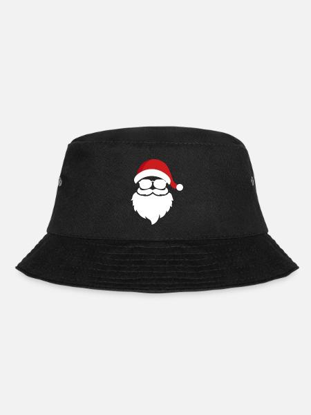 Weiß Rot Weihnachtsmann T Shirt - Bucket Hat - Schwarz