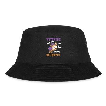Corgi Hexe Witching you a Happy Halloween - Bucket Hat - Schwarz - Vorne - Lela (165cm)