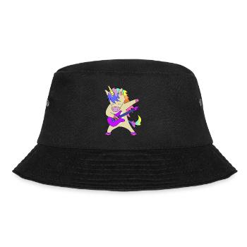 Unicorn with Guitar | funny pictures, concert - Bucket Hat - black - Front - Lela (165cm)
