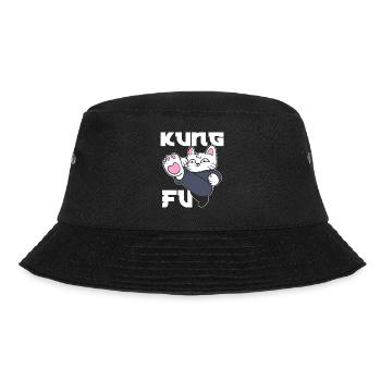 Kung Fu Cat Katzenmama - Bucket Hat - Schwarz - Vorne - Lela (165cm)