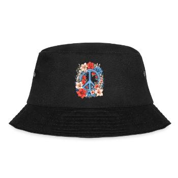 Peace Sign - Bucket Hat - black - Front - Lela (165cm)