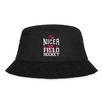 Field Hockey I'm Nicer After Field - Bucket Hat - Schwarz - Vorne - Lela (165cm)