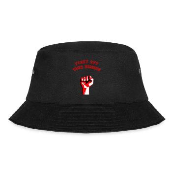 FIGHT OFF YOUR DEMONS - Kämpferische Faust - Bucket Hat - Schwarz - Vorne - Lela (165cm)