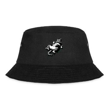 Fauler fetter Kater | Kater wacht auf | Miau - Bucket Hat - Schwarz - Vorne - Lela (165cm)