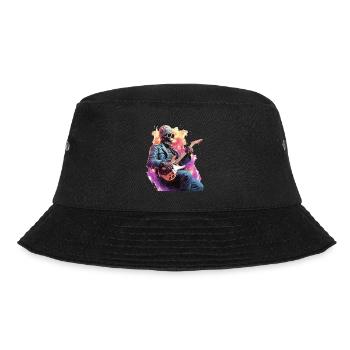 Skelett spielt E Gitarre - Bucket Hat - Schwarz - Vorne - Lela (165cm)