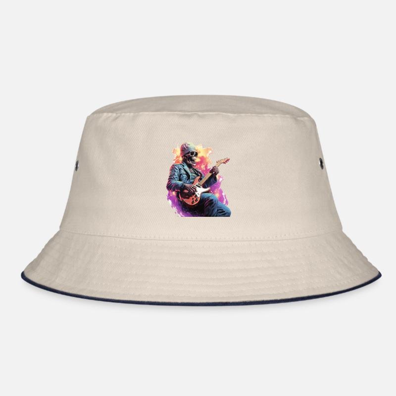 Skelett spielt E Gitarre Bucket Hat