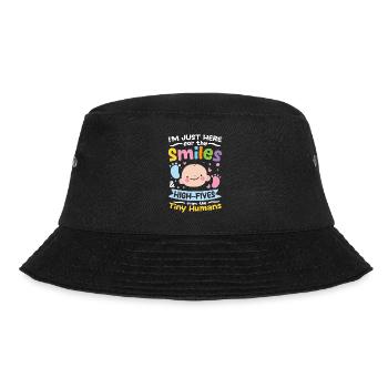 I'm Just Here For The Smiles From Tiny Humans - Bucket Hat - Schwarz - Vorne - Lela (165cm)