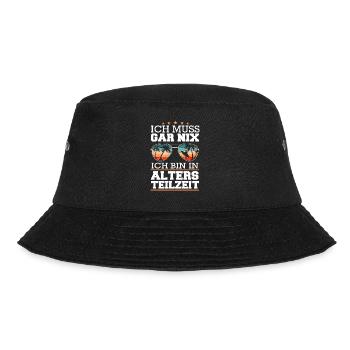 Altersteilzeit ATZ - Bucket Hat - Schwarz - Vorne - Lela (165cm)
