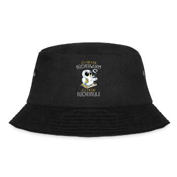 Buch Lesen Bücher Buch Nerd Bücherwurm - Bucket Hat - Schwarz - Vorne - Lela (165cm)