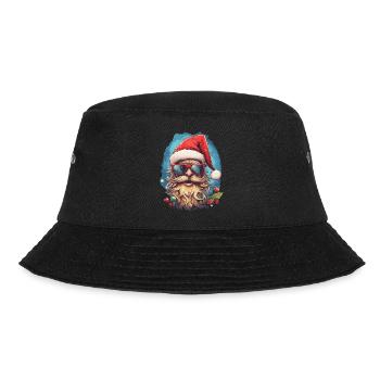 Comic-Kopf des Weihnachtsmanns mit Brille - Bucket Hat - Schwarz - Vorne - Lela (165cm)