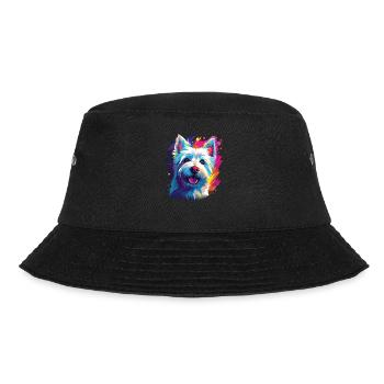 Watercolor Colorful West Highland White - Bucket Hat - black - Front - Lela (165cm)