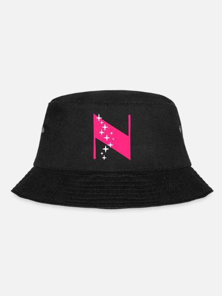 Buchstabe N Glitzer - Bucket Hat - Schwarz