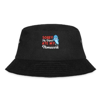 Dolphin Sorry My Dolphin Ate My - Bucket Hat - Schwarz - Vorne - Lela (165cm)