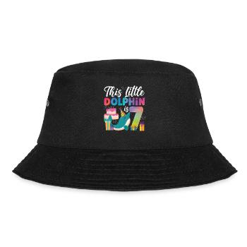 Dolphin 7th Birthday Watercolor - Bucket Hat - black - Front - Lela (165cm)