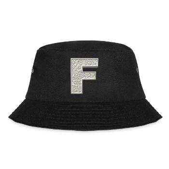 F, letter, letter F, initial, initial F, monogram, - Bucket Hat - Schwarz - Vorne - Lela (165cm)