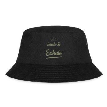 inhale & exhale yoga sprüche - Bucket Hat - Schwarz - Vorne - Lela (165cm)
