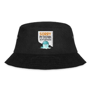 Dolphin Sorry My Dolphin Ate My - Bucket Hat - Schwarz - Vorne - Lela (165cm)