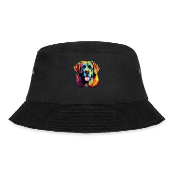 Watercolor Colorful Pyrenean Mountain Dog - Bucket Hat - black - Front - Lela (165cm)