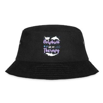 Dolphin Dolphins Are My Therapy - Bucket Hat - Schwarz - Vorne - Lela (165cm)