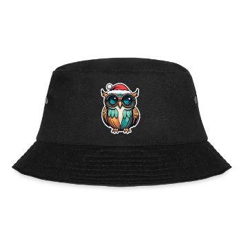 Owl Christmas Drawing - Bucket Hat - black - Front - Lela (165cm)
