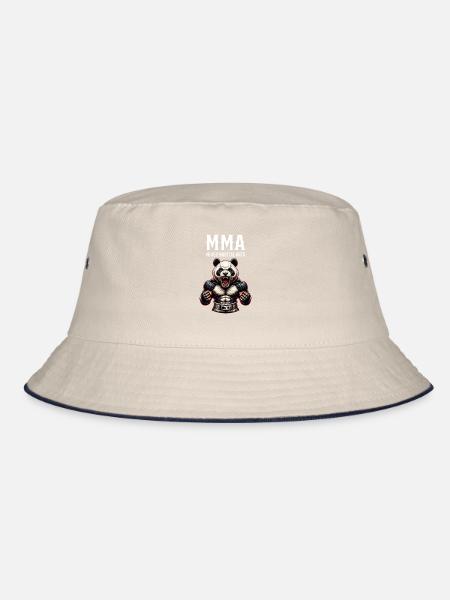 MMA und Cage Fighting Panda - Bucket Hat - Natur/Navy - Vorne