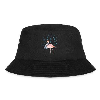 Flamingo im Schnee - Bucket Hat - Schwarz - Vorne - Lela (165cm)