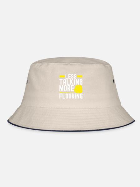 Tiler Floor Layer - Bucket Hat - ecru/navy - Front